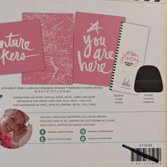 NWT Heidi Swapp Adventure Seekers Art Screens Kit You Are Here Screenprint Craft - Picture 6 of 7